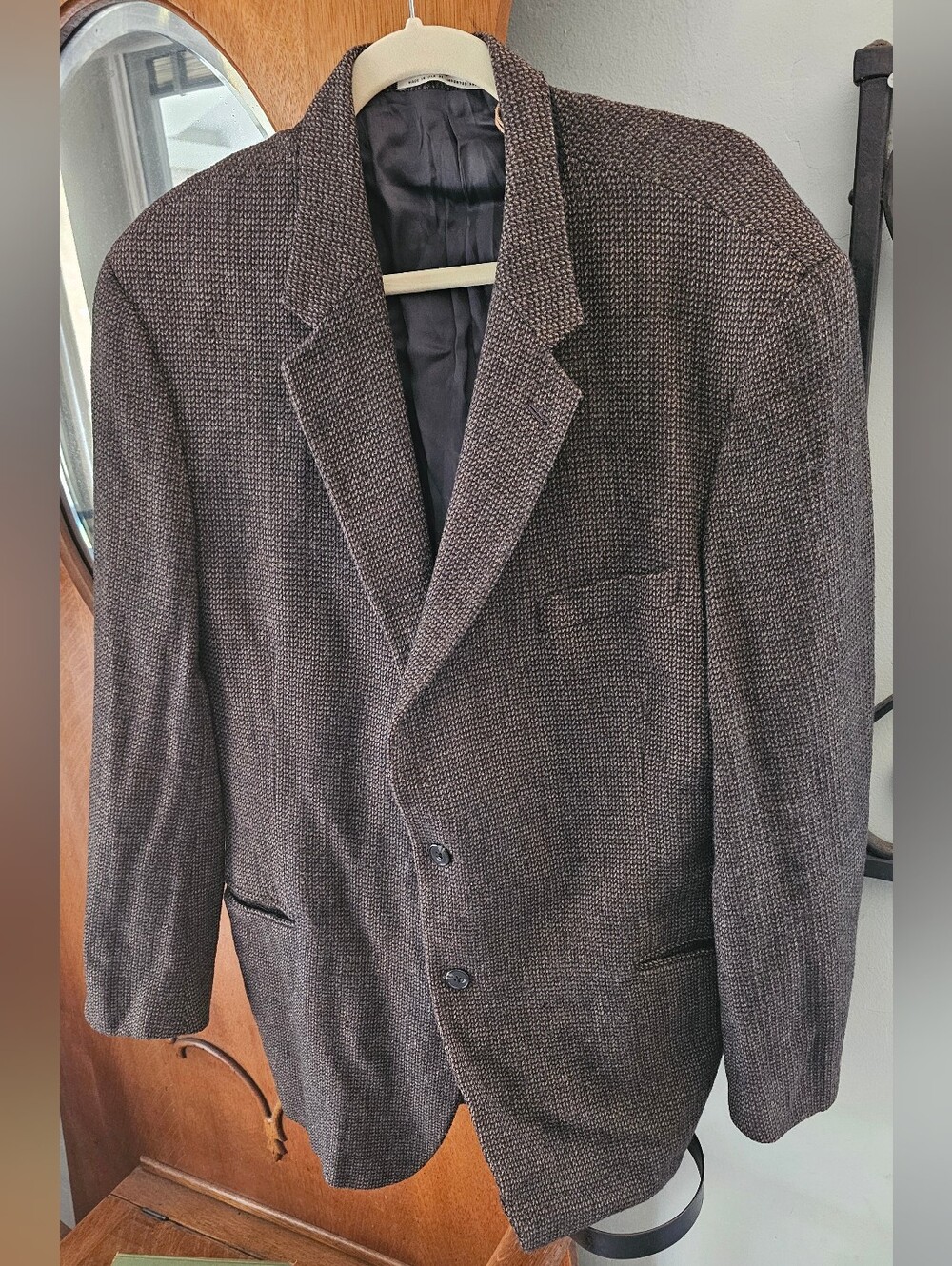 Joseph Abboud 100% Wool Brown Tweed Sport Coat Blazer Made in USA